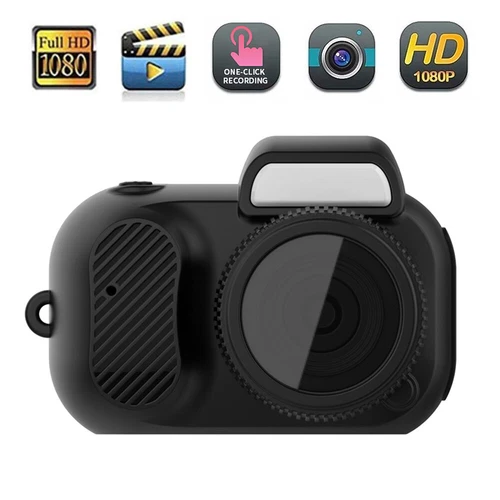 Llavero retro negro cámara mejorada 1080P HD mini cámara DV para estudiantes niños - Imagen 12 de 13