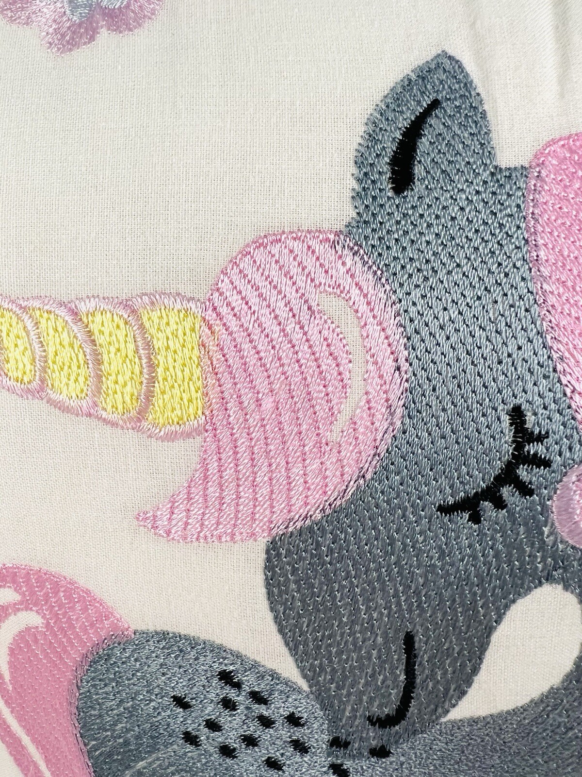 Urban Habitat Kids Child Girls Pink Gray Embroidered Unicorn Floral Pillow