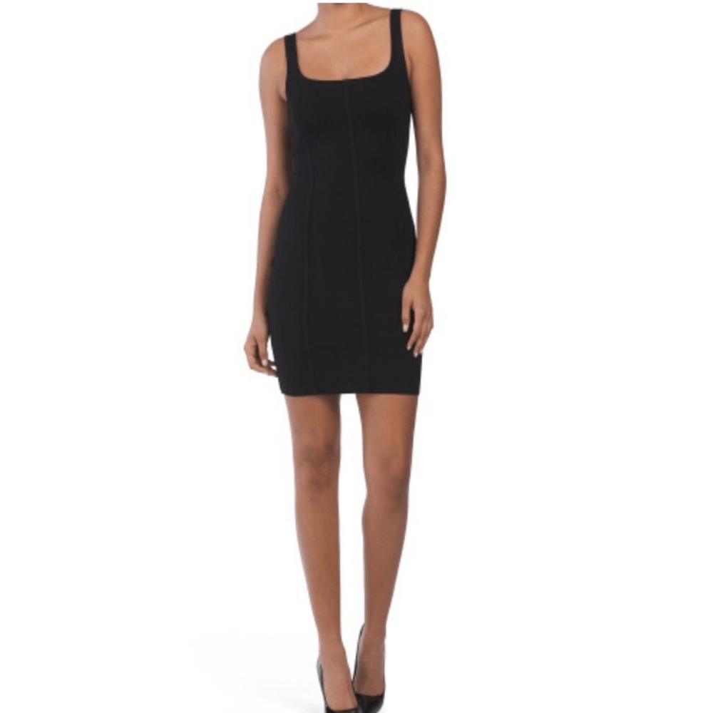 House of Harlow 1960 Corset Compression Knit Mini Dress Black