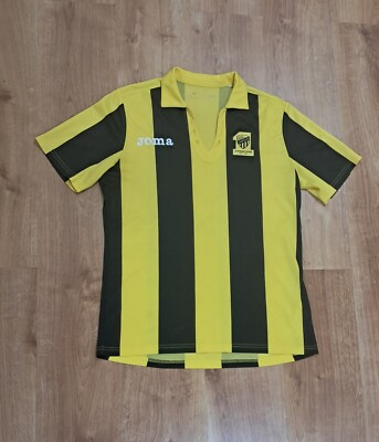 Vintage Joma Soccer Jersey Yellow Black Striped ITTIHAD