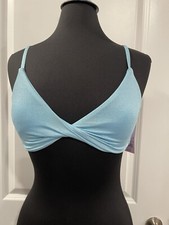 NWT Wild Fable Blue Bralett Twisted Bikini Top Size S