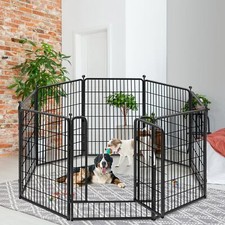40"H Outdoor Metal Puppy Playpen Exercise Dog Pen Heavy Duty Pet Fence 8-40Panel