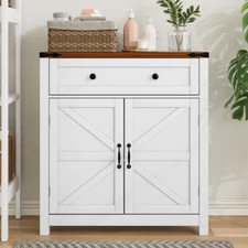 Farmhouse Storage Cabinet, Kitchen Cabinet, Modern Coffee Bar Console Cabinet