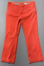 Anthropologie Cartonnier Charlie Crop Flare Pants Size 6 29x24 Hot Orange Boho