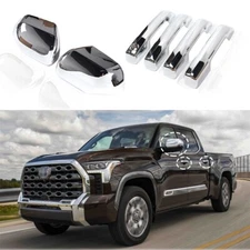 Mirror Covers Caps + Door Handle Covers for 22-24 Toyota Tundra Sequoia 3.4L
