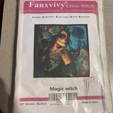 Fanxvivy Beginners Cross Stitch Kits of Embroidery Magic Witch Craft Sewing