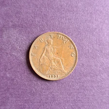 1 Farthing Coin from Great Britain from 1931 (VF)