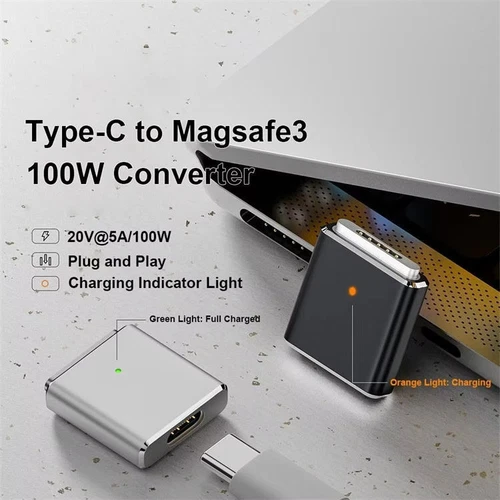 New 100W 20V Type-C To Magsafe 3 Magnetic Charging Converter Adapter For MacBook