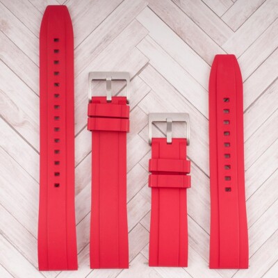 Extra Long for Big + Large Wrists FKM Rubber Quick Release Watch Strap Band Dive