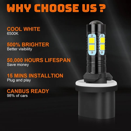 For Cadillac DeVille 1997-2005 6PC LED Headlight High Low Fog Lights bulbs M11 - Foto 16 di 18