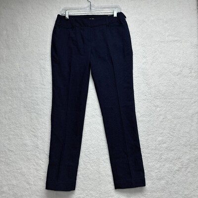 Amanda + Chelsea Pants Women's 4 NWT Contemporary Fit Narrow Leg Navy Polka Dot