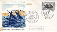 1093 + FDC  ENVELOPPE 1er JOUR     JOURNEE  DU  TIMBRE 1957  PARIS