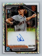 2024 Bowman #CPA-CW Carson Whisenhunt Chrome Auto Speckle Refractor Giants