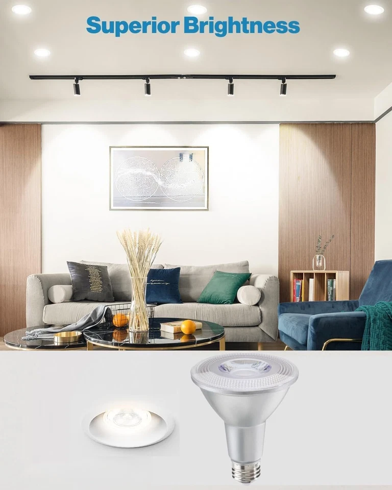 4Pack PAR30 LED Long Neck Flood Wet Light Bulb, 10W (75W), 3000K, E26 - Image 2 of 4