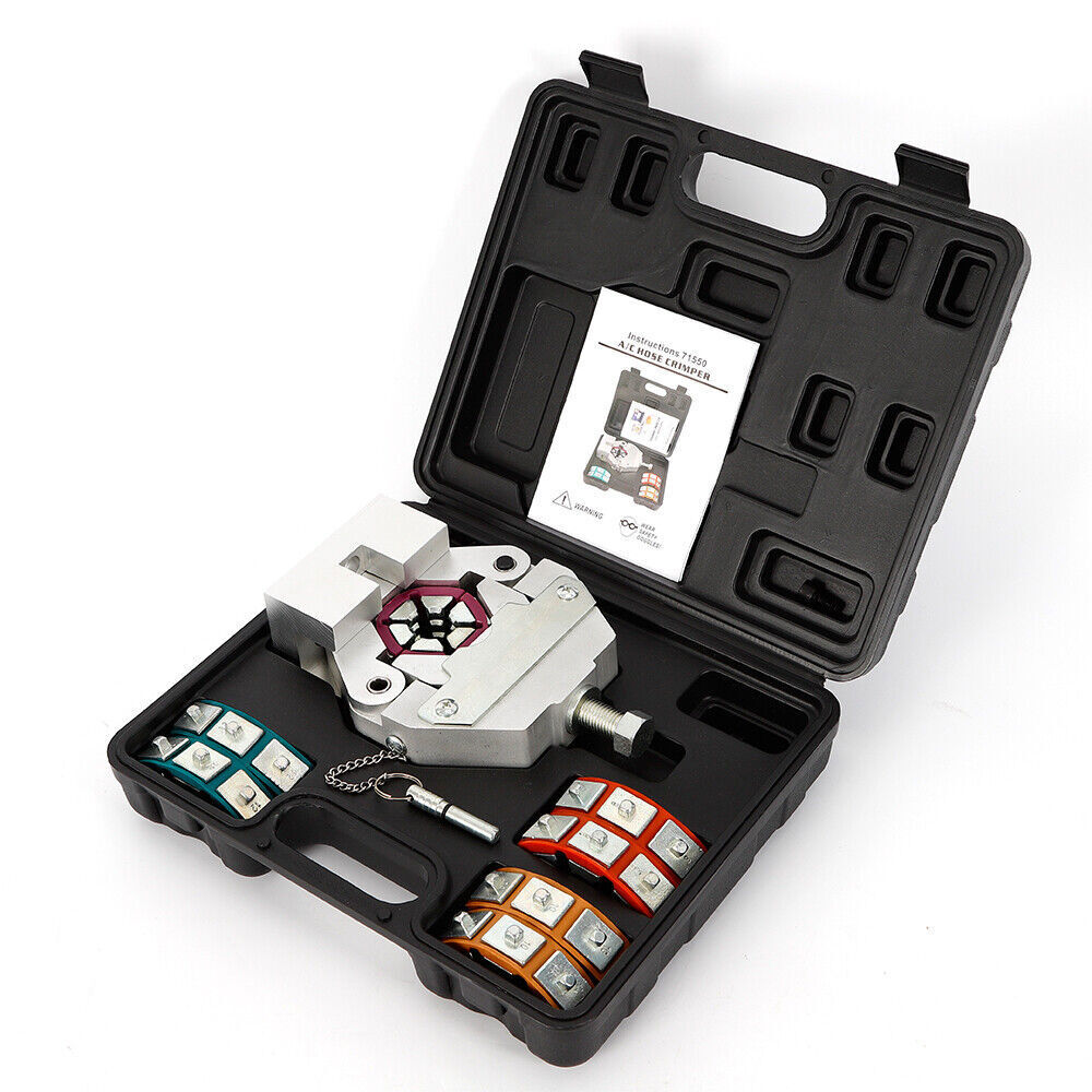 71550 A/C AC Fuel Hose Line Crimper Crimping Tool Kit Contain 6 8 10