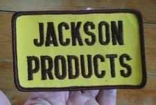 Vintage ~ JACKSON PRODUCTS Uniform Hat Defunct Business Embroidered Sew On PATCH