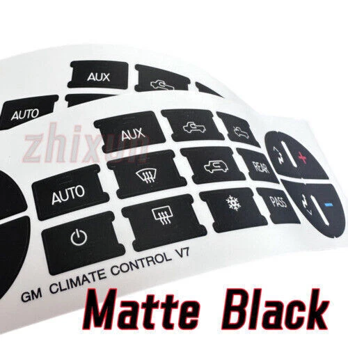 2X Black GMC Buick CHEVROLET Tahoe Yukon AC Climate Control Dash Button Decals - Image 3 of 4