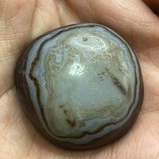 Antica Agata Naturale Tibetana Lukmik Occhio di Capra 👁️ Fascia Autentica Vecchia Perla 