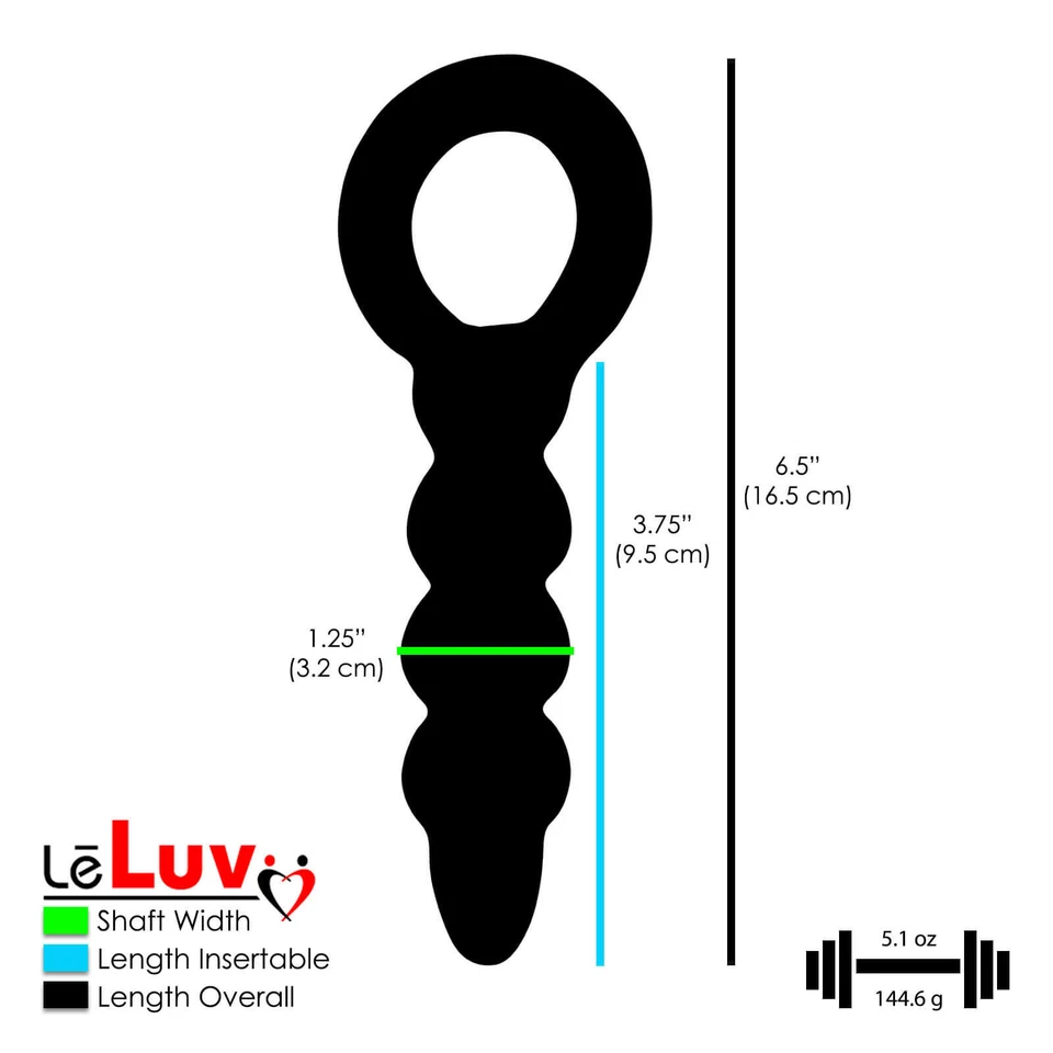 Consolador LeLuv Vidrio Anal Cuentas Anillo Mango Burbuja Sonda con Bolsa Acolchada Premium Foto 3 de 4