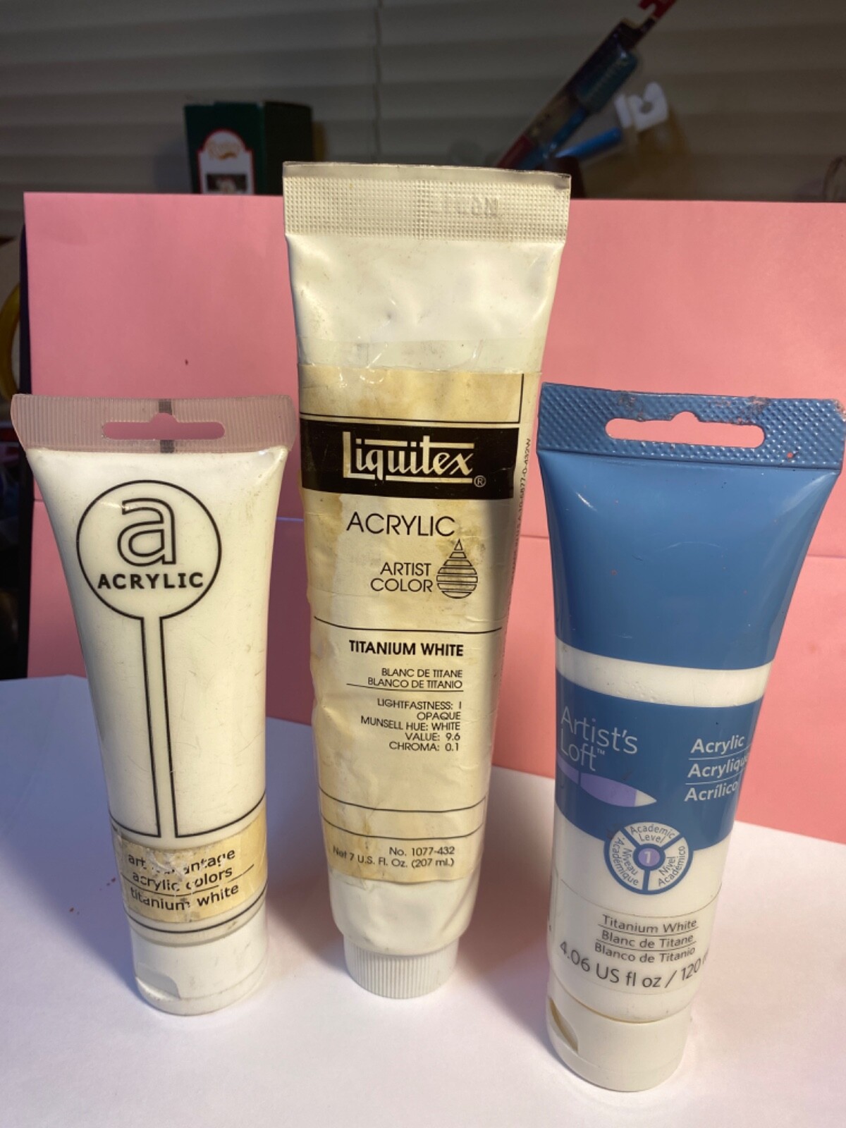 3 Acrylic Paint Tubes Liquitex 207ml Artist's Loft 120ml, art