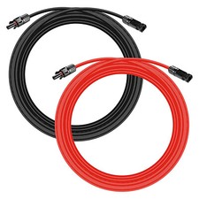 1 Pair PV Cable Solar Panel Extension Wire Solar Connector 10 AWG Gauge 6mm 