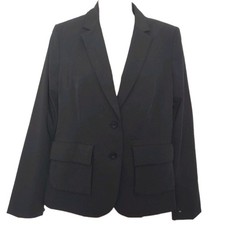Calvin Klein Women's blazer jacket Black Two-Button pockets lined sz 10 NEW