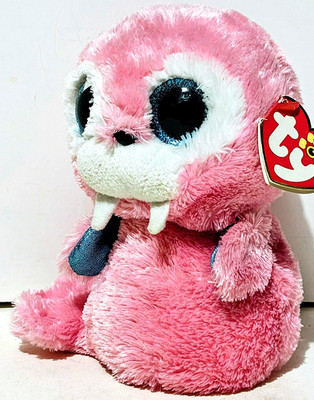 Ty Beanie Boos - Tusk - 6'' Pink Walrus Plush - Tag - 2016
