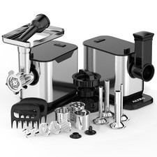 Electric Meat Grinder, 3200W Max Heavy Duty Sausage Stuffer, Rotary Cheese Grate