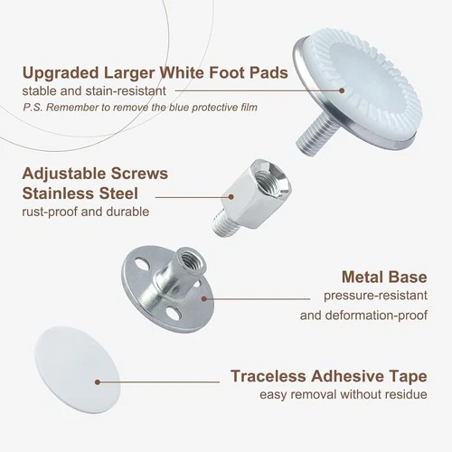 4 Pcs Headboard Stoppers Adjustable Bed Noise Stopper With Wall Protection - Picture 3 of 5