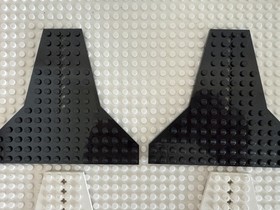 (4) LEGO Shuttle Wing Wedge Plate Lot-Black & White- 6219