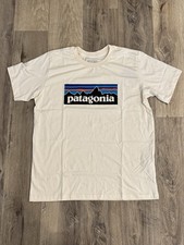 New Patagonia Kids P-6 Logo T-Shirt Size XXL - Birch White