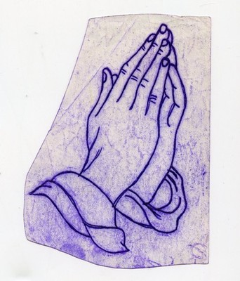 original vintage honest charlie potter praying hands tattoo flash