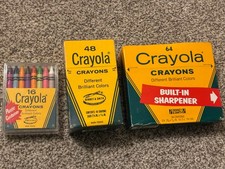 Vintage  Crayola Crayon 64, 48, 16 Colors. All new never opened, collectors