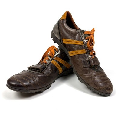 VTG Y2K Guess Maestro Sneakers Mens Sz 10.5 Brown Orange Leather Made in Italy