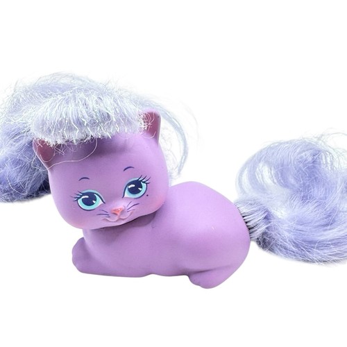 Vintage Lady Lovely Locks 1988 Purple Purr Curly Kitten Cat