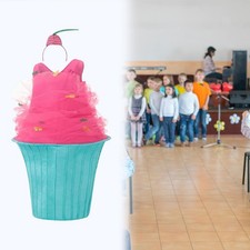 Cosplay Anzug Outfits Dessert Kuchen Rock Stirnband Cupcake Kost&uuml;m mit Hut