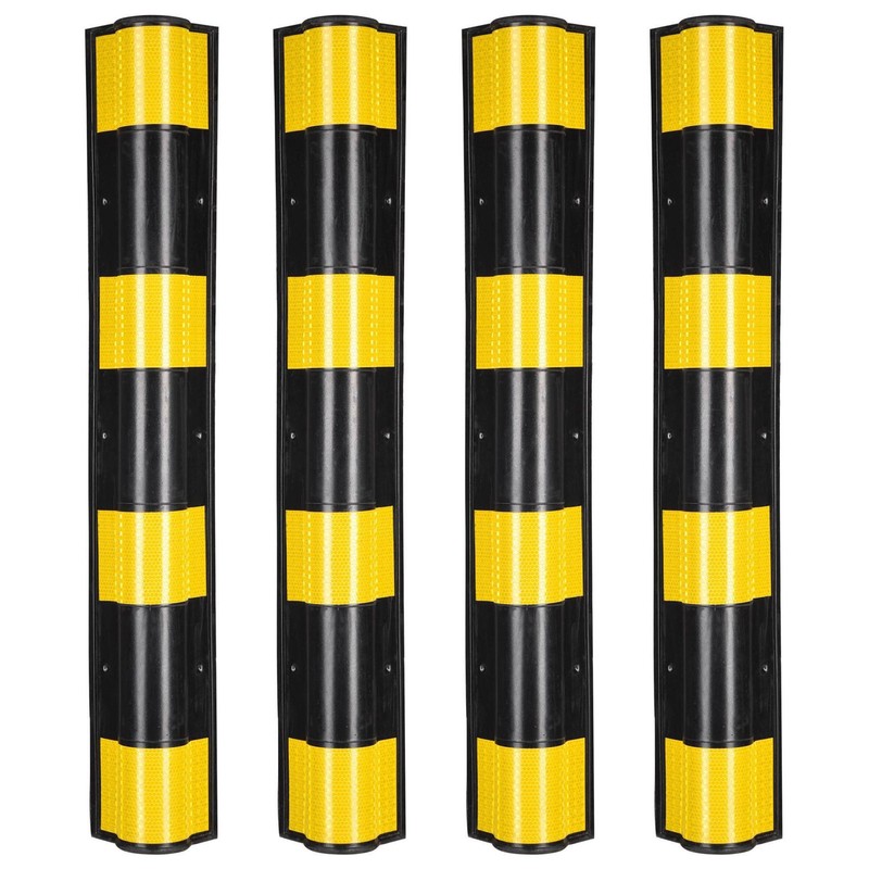 31" Rubber Round Edge Corner Guard w/ Reflective Yellow Strip For Garage 4 Packs