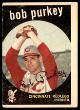 1959 Topps #506 BOB PURKEY  Cincinnati Redlegs  VG+ (Tiny Wrinkle) Semi-High #