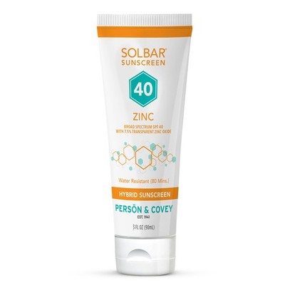Zinc SPF 40 Hybrid Sunscreen for Face & Body, Transparent Zinc Oxide, Broad S...