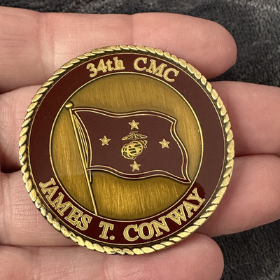 USMC Challenge Coin General James T. Conway 34th Commandant Marine Corps CMC