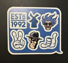 Dutch Bros Rare HTF 6-sticker Pack Bucks For Kids Rebel Head Mafia Windmill Peac