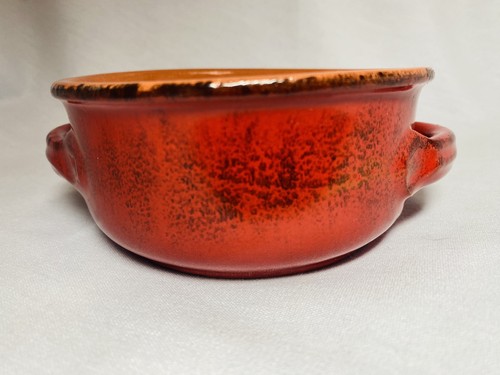 De Silva Pottery Terra Cotta Pottery Glazed Casserole Soup Bowl Made in Italy - Picture 1 of 8