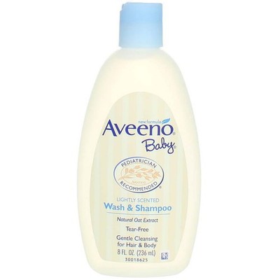 4 Pack Aveeno Baby Wash & Shampoo, Lightly Scented, 8 fl oz
