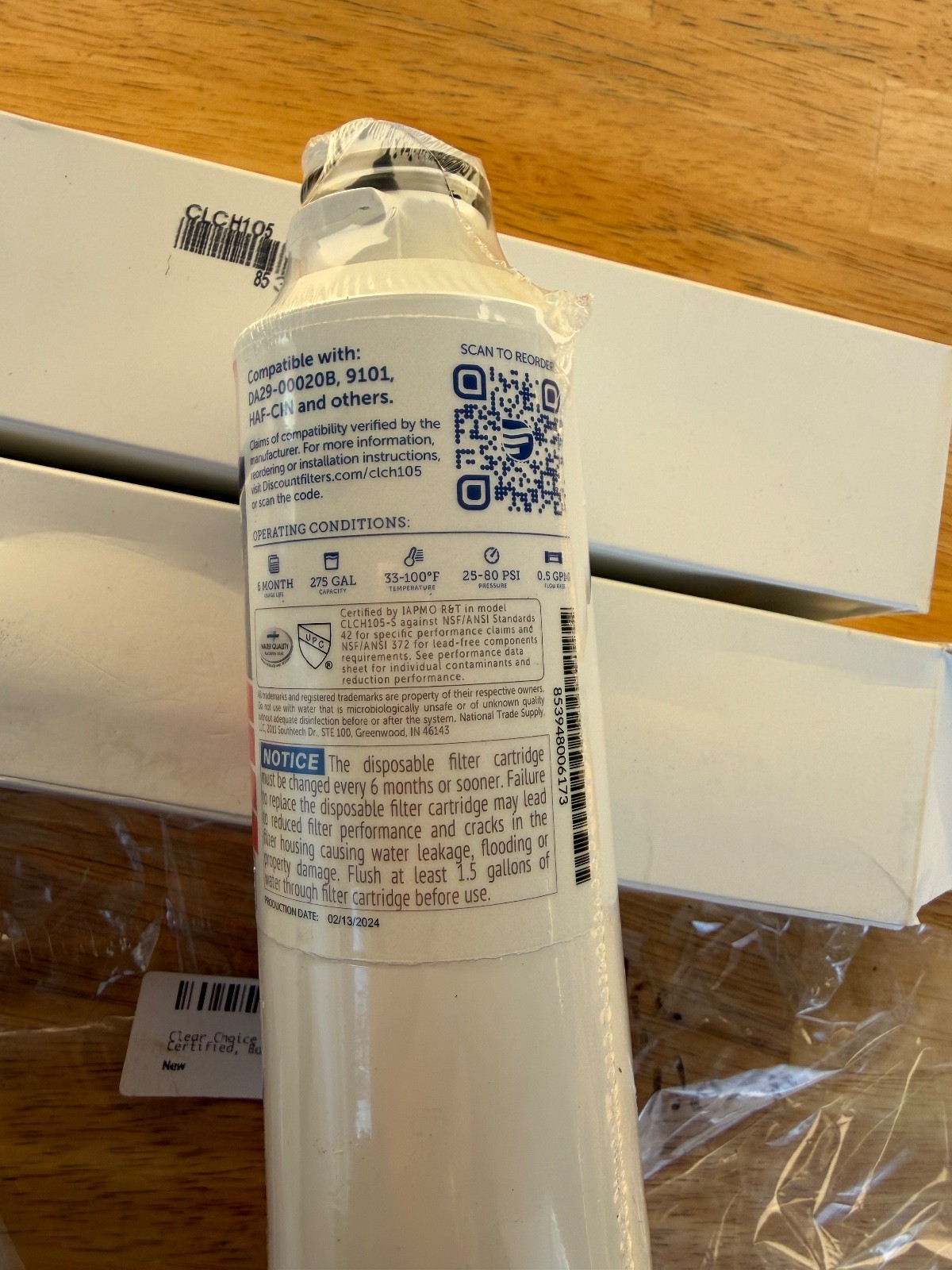 Lot of 2 Sealed Clear Choice Taste Replacement Filter Model CLCH105 Compatible