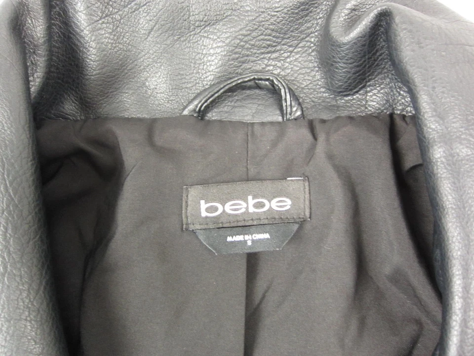 Chaqueta Bebe Vintage Mujer Pequeña Negra Imitación Cuero Motociclista Cremallera Damas Foto 3 de 4