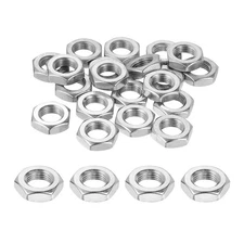 24Pcs M10x1 Steel Hex Nuts, 16mm / 0.63" Width, 5mm / 0.2" Height