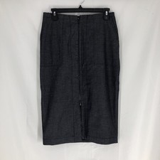 Halogen Pencil Skirt Knee Length Navy Front Zipper Career Business Sz 6 Women's