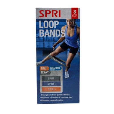 SPRI 3PK Loop Bands Lower Body Resistance Light/Medium/Heavy New Sealed Box