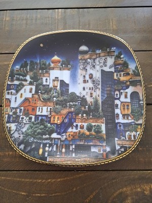 Rosenthal Teller Das Hundertwasser-Haus 20,5 cm Nr. A3287 mit Zertifikat