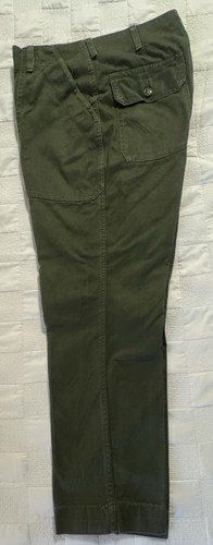Vintage Vietnam Ära OD grüne Hose Zipper Fly Gr. 34/27 Canvas/Denim Typ  - Bild 1 von 7
